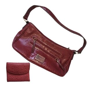 Liz Claiborne Red Faux Crocodile Design